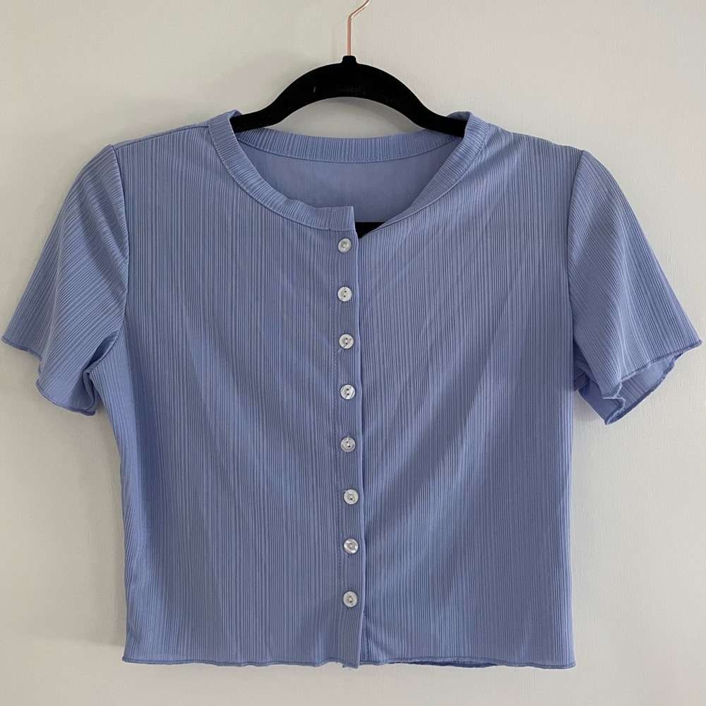 Button Up Crop Top Cardigan